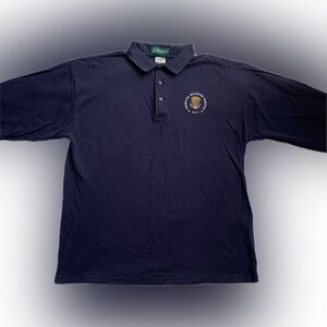 HMX MARINE ONE Long sleeve navy blue cotton XL polo shirt, HMX  emblem